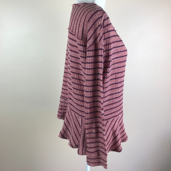 We the Free People Striped Peplum Thermal Shirt - Picture 5 of 8